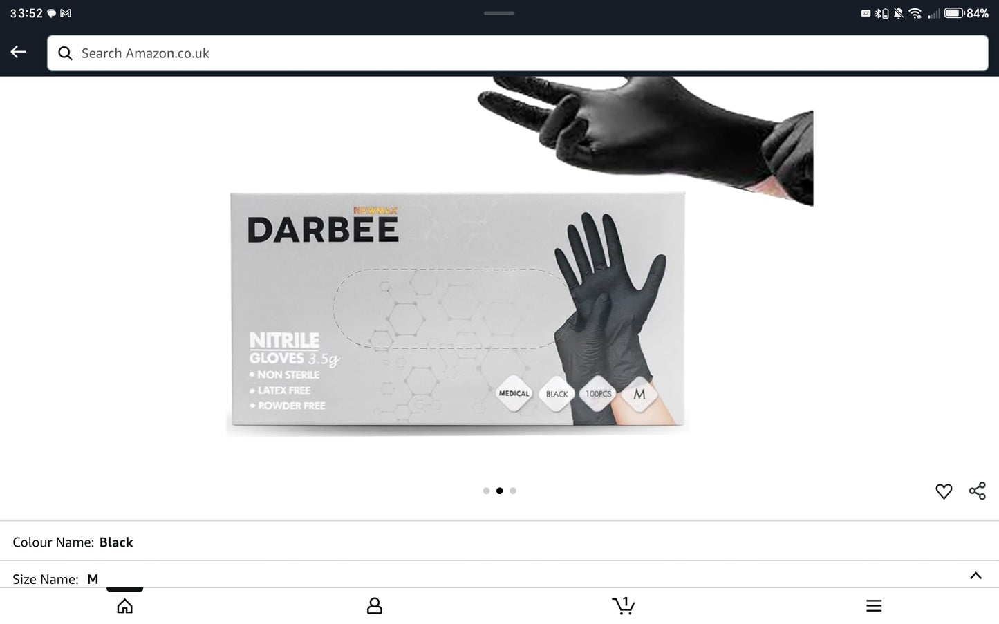 NM BEAUTY Black Nitrile Powder Free Gloves- Newmax Darbee- Multipurpose, Tatto, Medical, Latex Free Disposable Gloves- Full Box of 1000 Gloves- Small, Medium, Large, Xtra-L (Black, Xtra Large