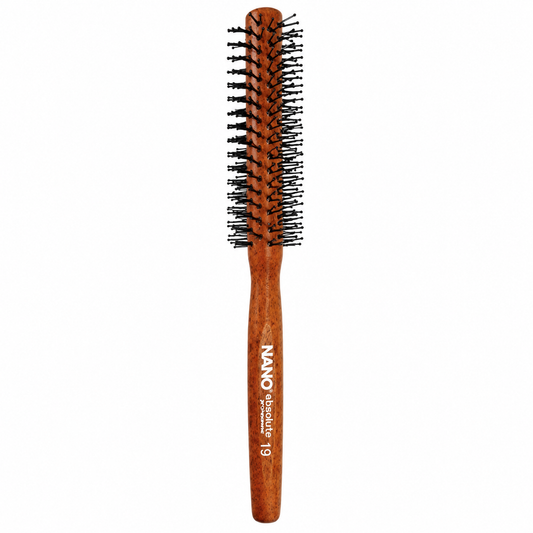NANO Absolute Hair Brush 19 Professional Quiff Roller Round Wood Curling Roll