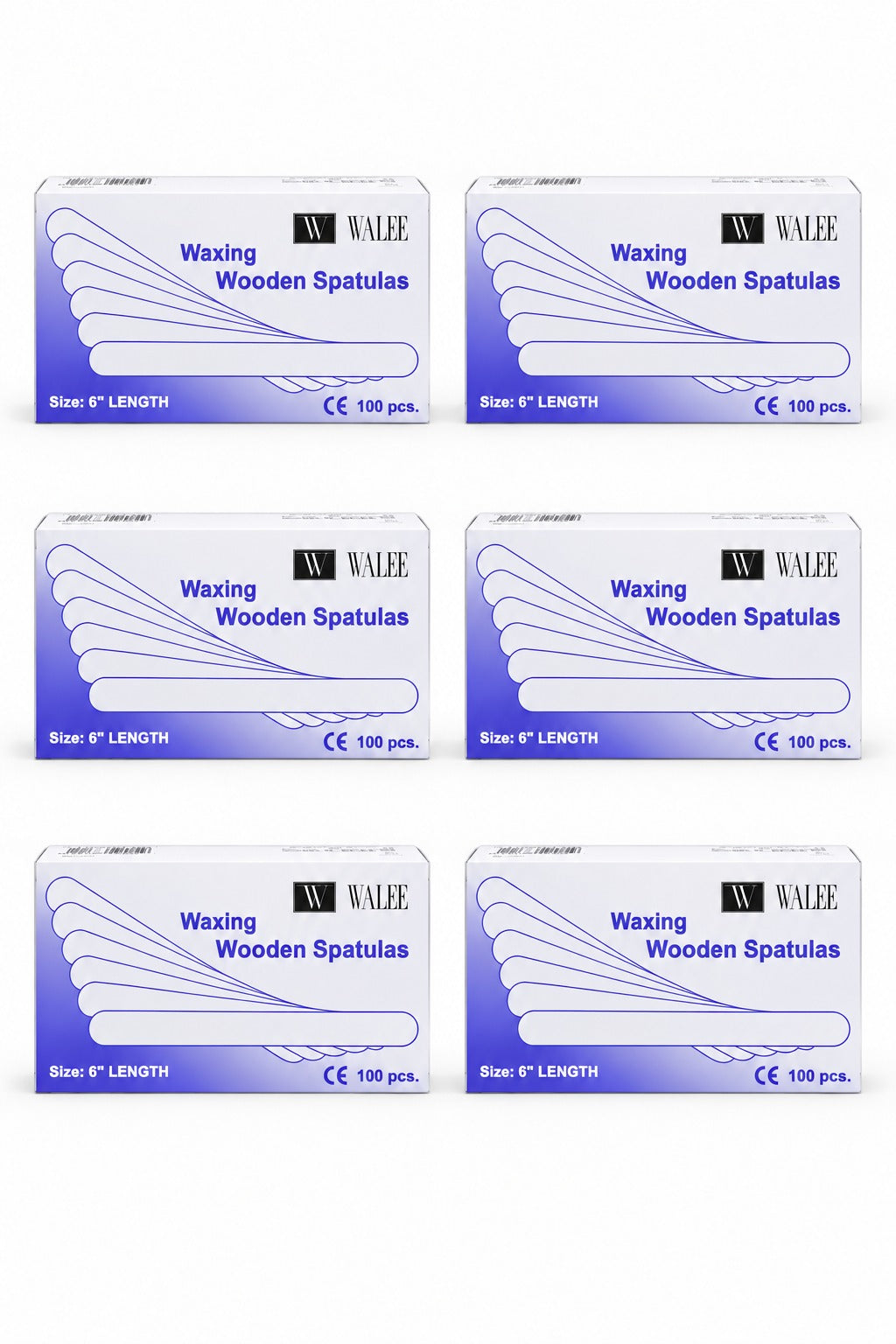 Walee Professional Waxing Wooden Spatulas – Disposable Hair Removal Applicator Sticks, Pack of 100