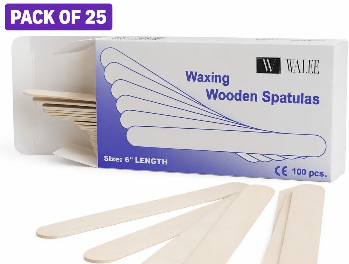 Walee Professional Waxing Wooden Spatulas – Disposable Hair Removal Applicator Sticks, Pack of 100