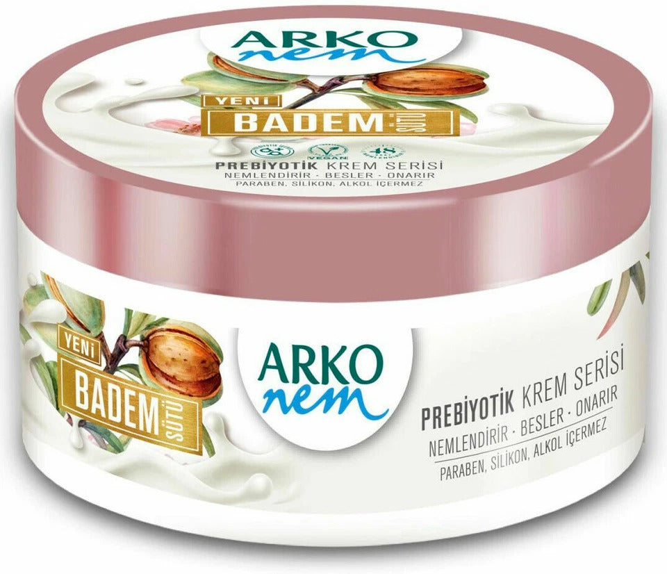 Arko Nem Almond Milk Prebiotic Hand & Body Cream 250ml – Nourishing Moisturiser