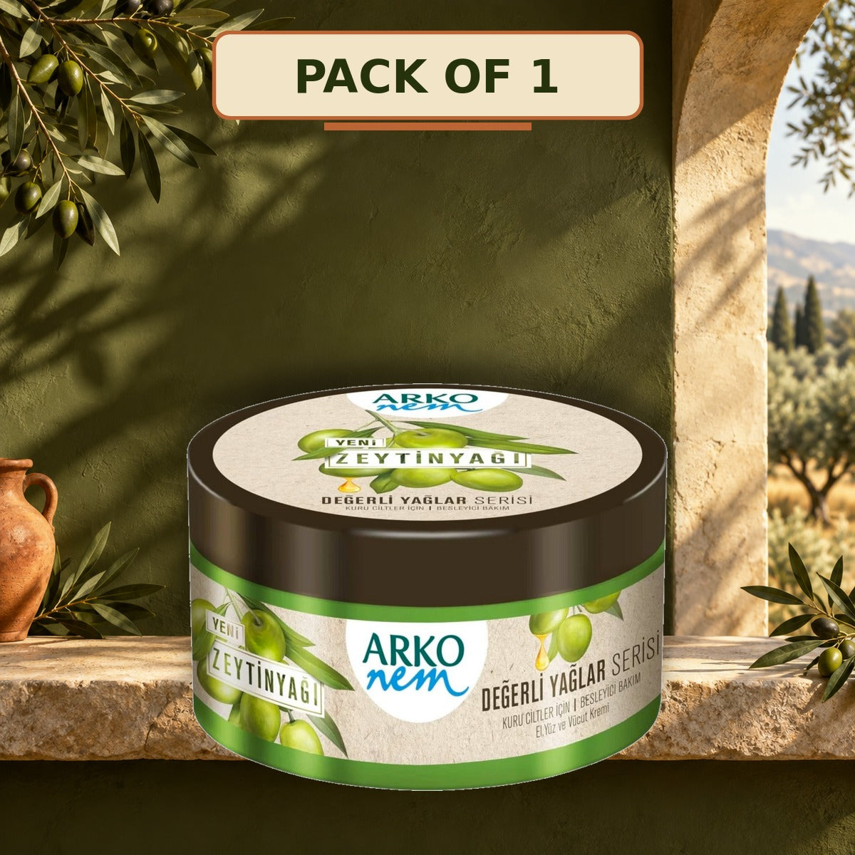 Arko Nem Precious Oils Olive Oil Moisturising Cream for Hands, Face & Body