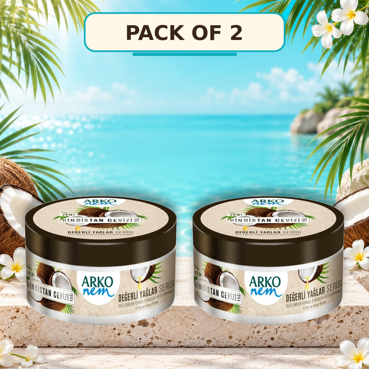 Arko Nem Precious Oils Coconut Oil Moisturising Cream for Hands, Face & Body