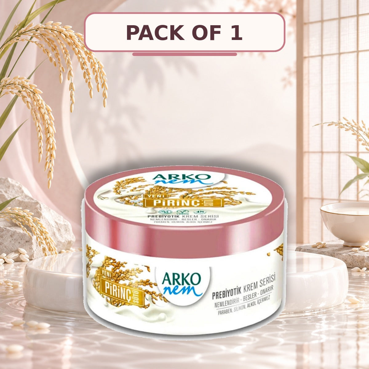 Arko Nem Rice Milk Prebiotic Moisturising Cream for Hands, Face & Body