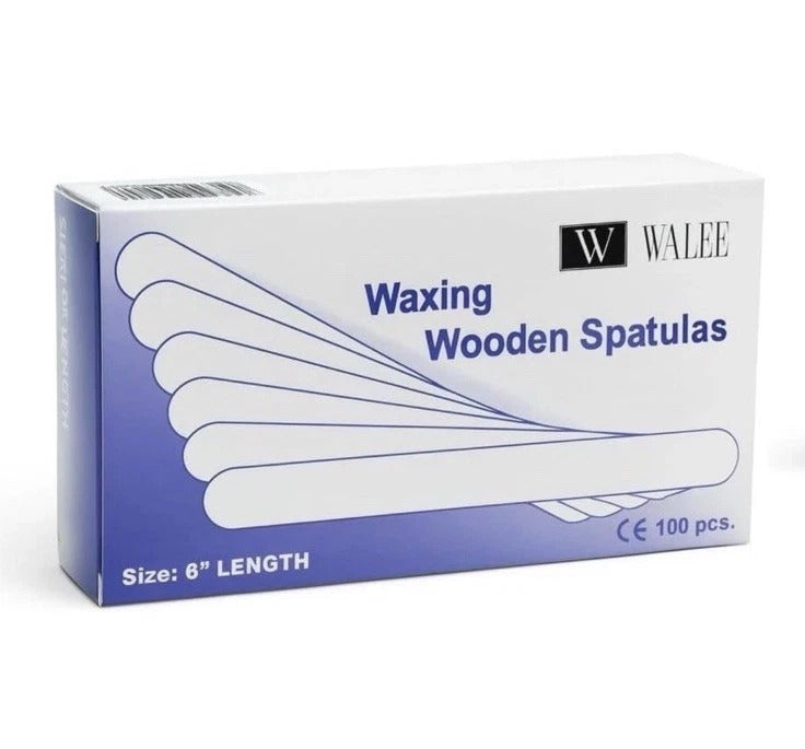 Walee Professional Waxing Wooden Spatulas – Disposable Hair Removal Applicator Sticks, Pack of 100
