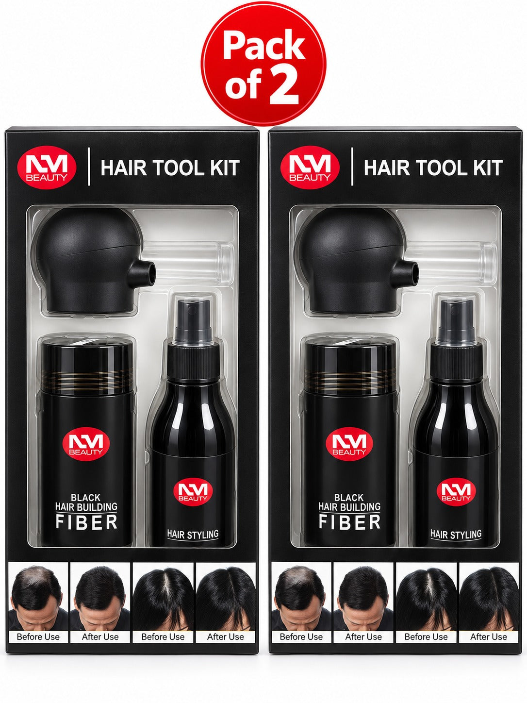 NM Beauty 3-in-1 Hair Building Fibre Kit with Applicator &amp; Styling Spray