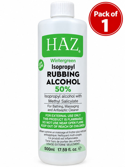 HAZ Wintergreen Isopropyl Rubbing Alcohol 50% with Methyl Salicylate – 500ml