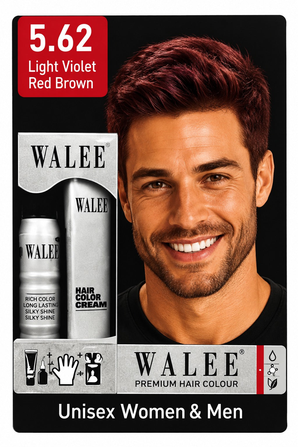 Walee Premium 7-in-1 Ammonia-Free Hair Colour Kit for Women &; Men- Unisex