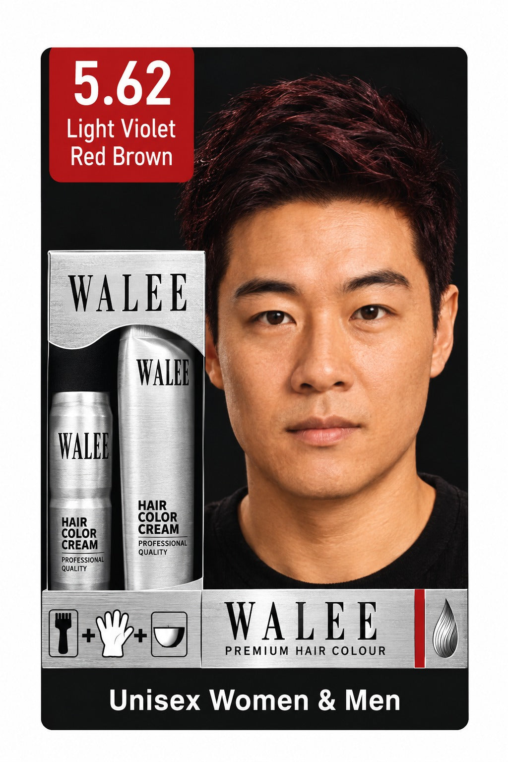 Walee Premium 7-in-1 Ammonia-Free Hair Colour Kit for Women &; Men- Unisex