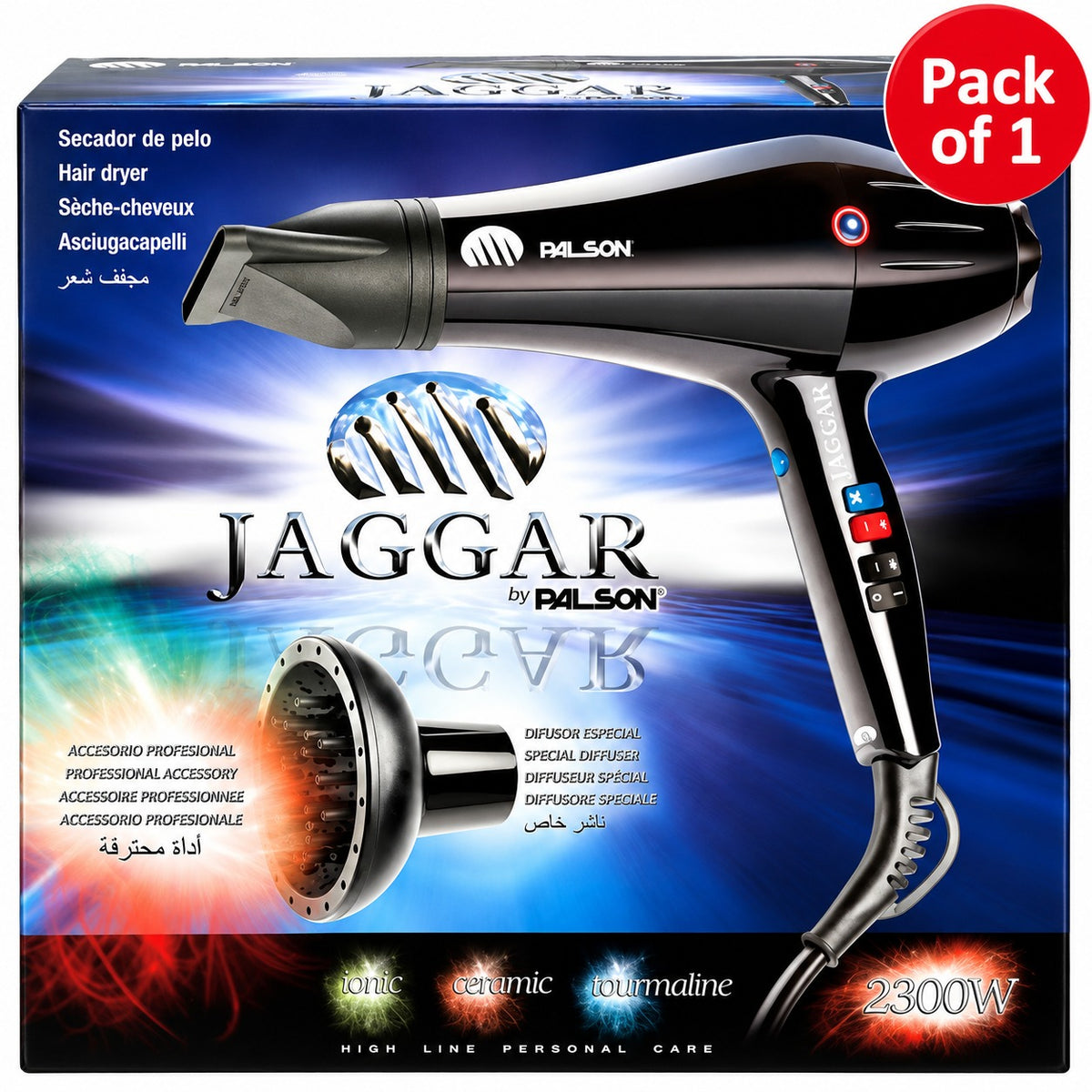 Palson Jaggar 2300W Hair Dryer with Diffuser – Ionic, Ceramic and; Tourmaline Hair Styling