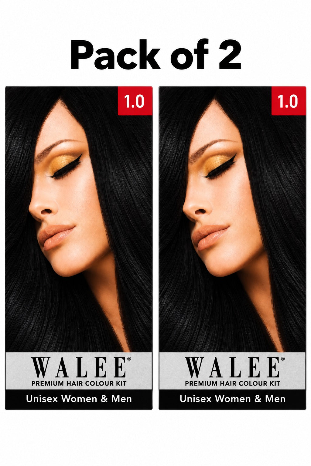 Walee Premium 7-in-1 Ammonia-Free Hair Colour Kit for Women &; Men- Unisex- Pack of 2