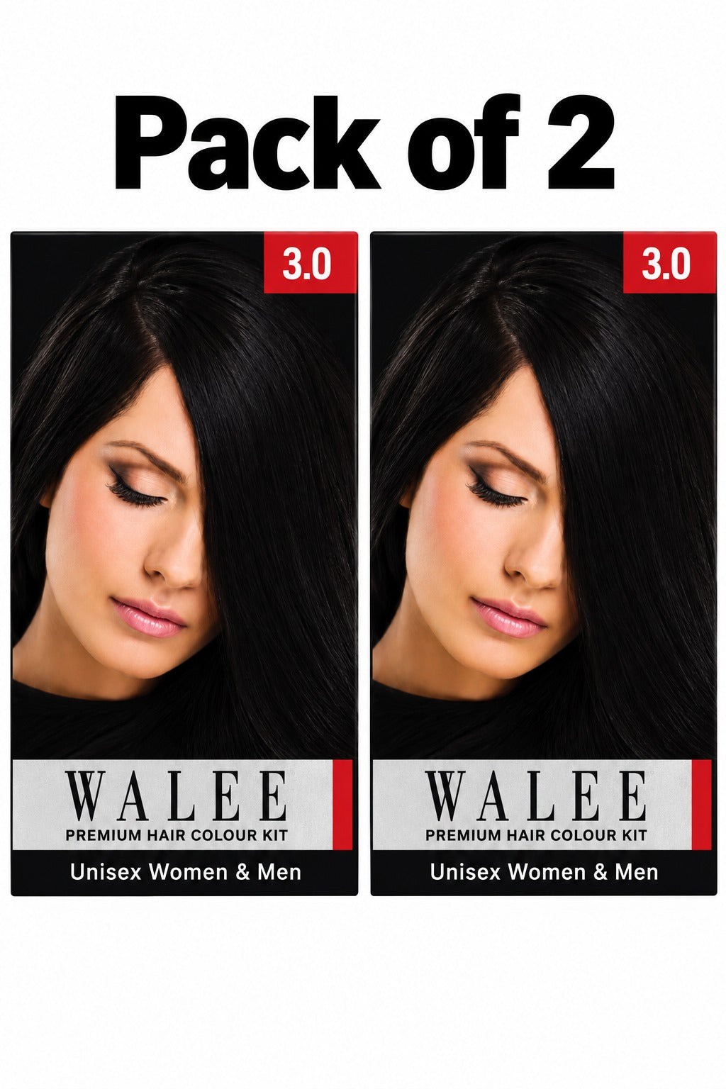Walee Premium 7-in-1 Ammonia-Free Hair Colour Kit for Women &; Men- Unisex- Pack of 2
