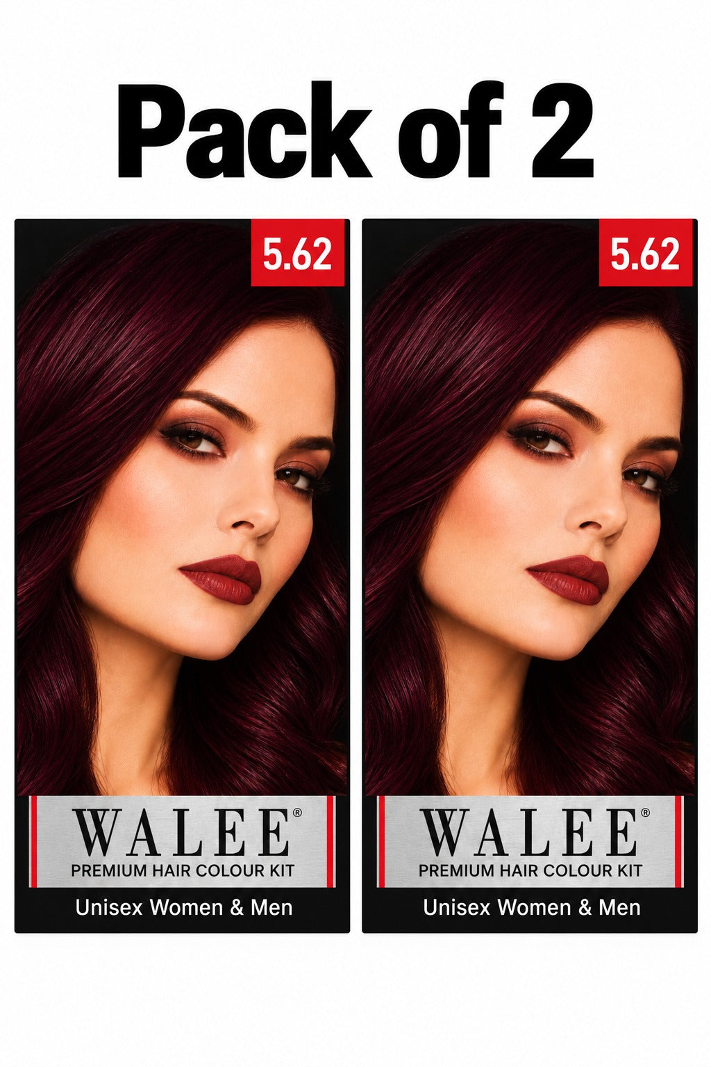 Walee Premium 7-in-1 Ammonia-Free Hair Colour Kit for Women &; Men- Unisex- Pack of 2