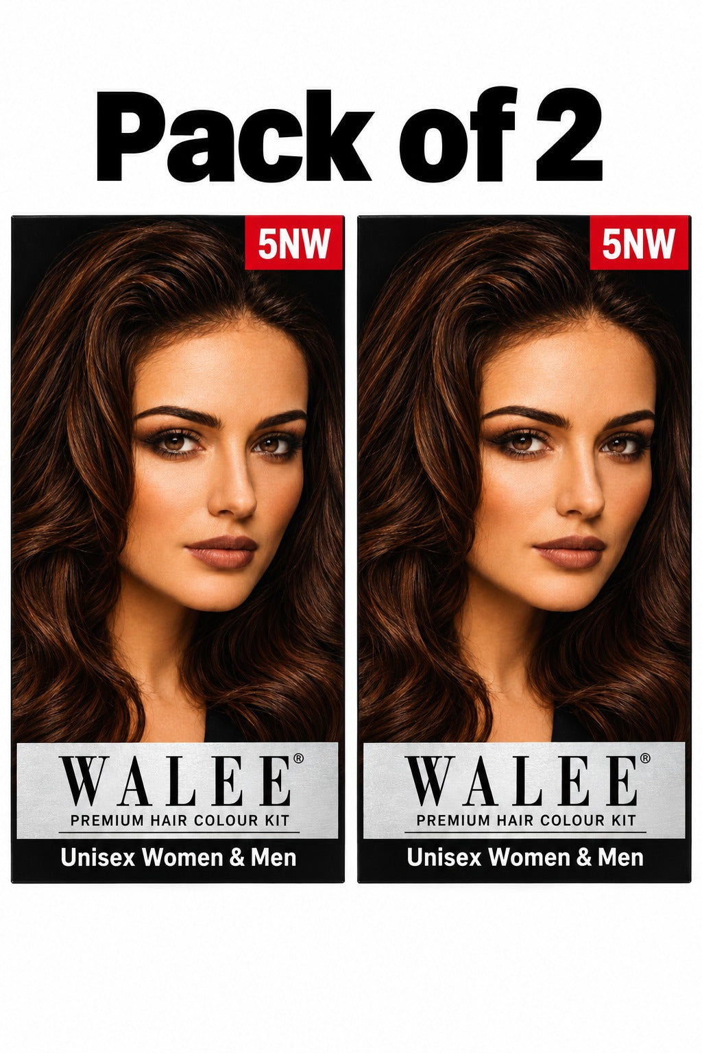 Walee Premium 7-in-1 Ammonia-Free Hair Colour Kit for Women &; Men- Unisex- Pack of 2