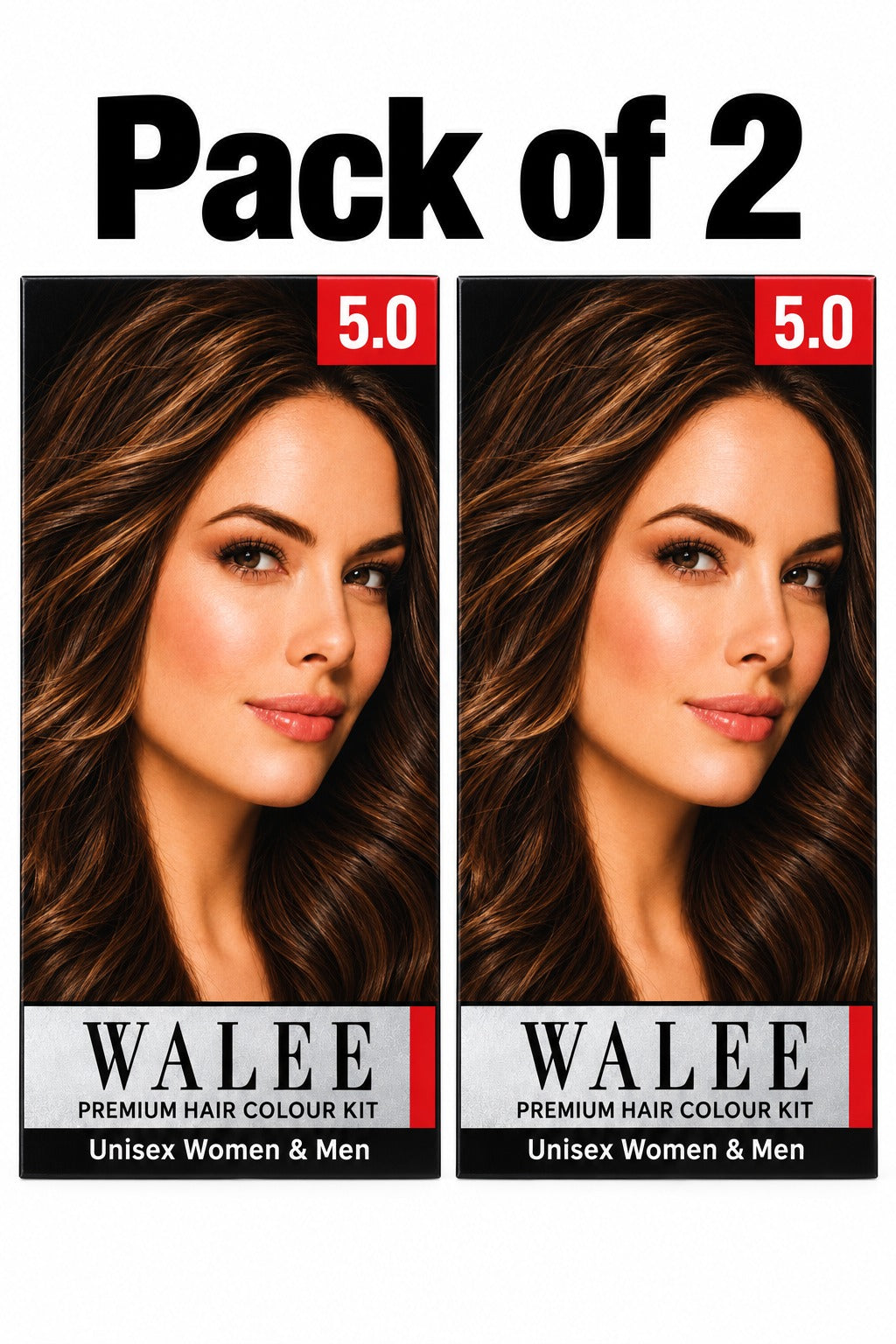 Walee Premium 7-in-1 Ammonia-Free Hair Colour Kit for Women &; Men- Unisex- Pack of 2