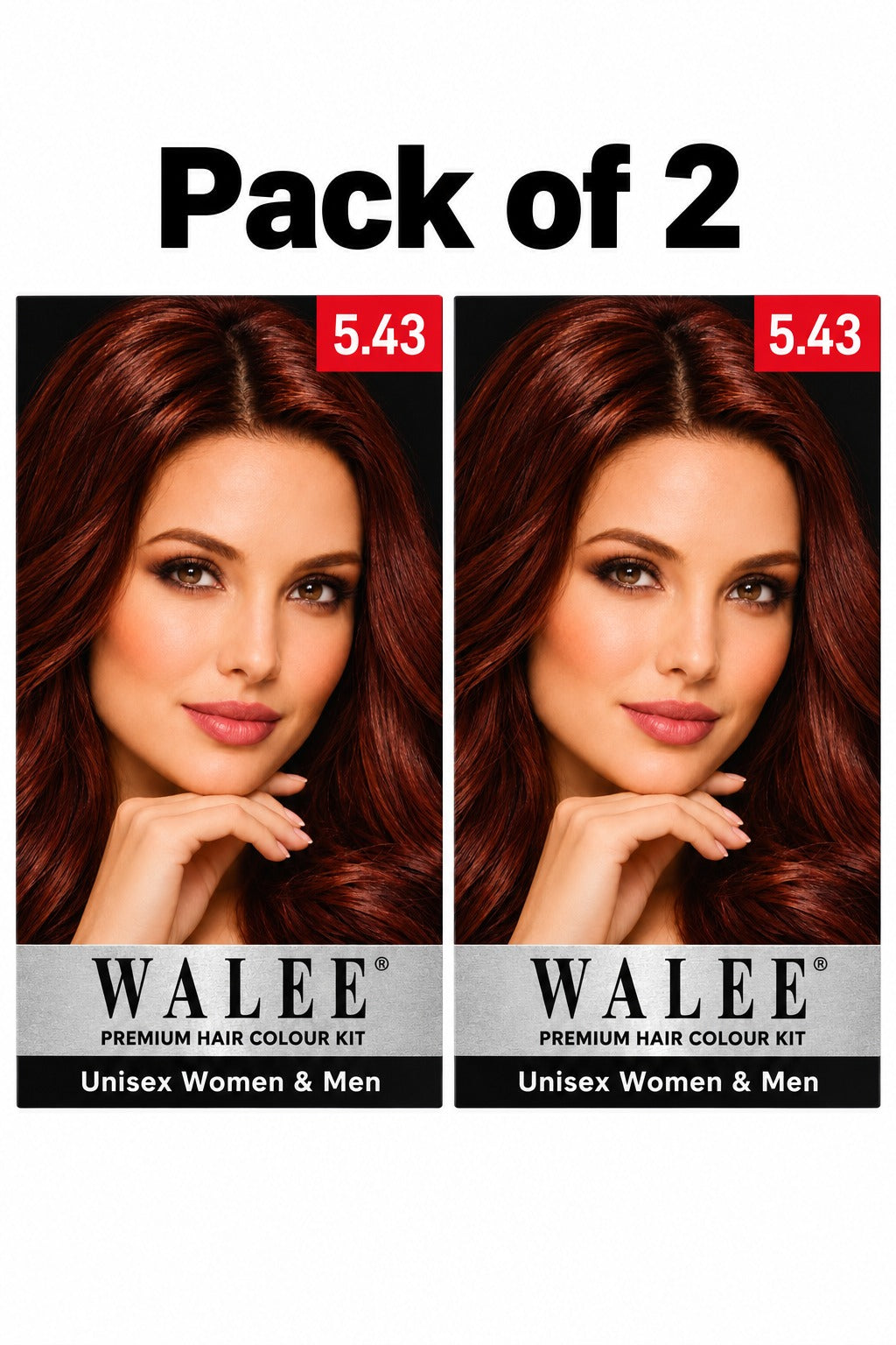 Walee Premium 7-in-1 Ammonia-Free Hair Colour Kit for Women &; Men- Unisex- Pack of 2
