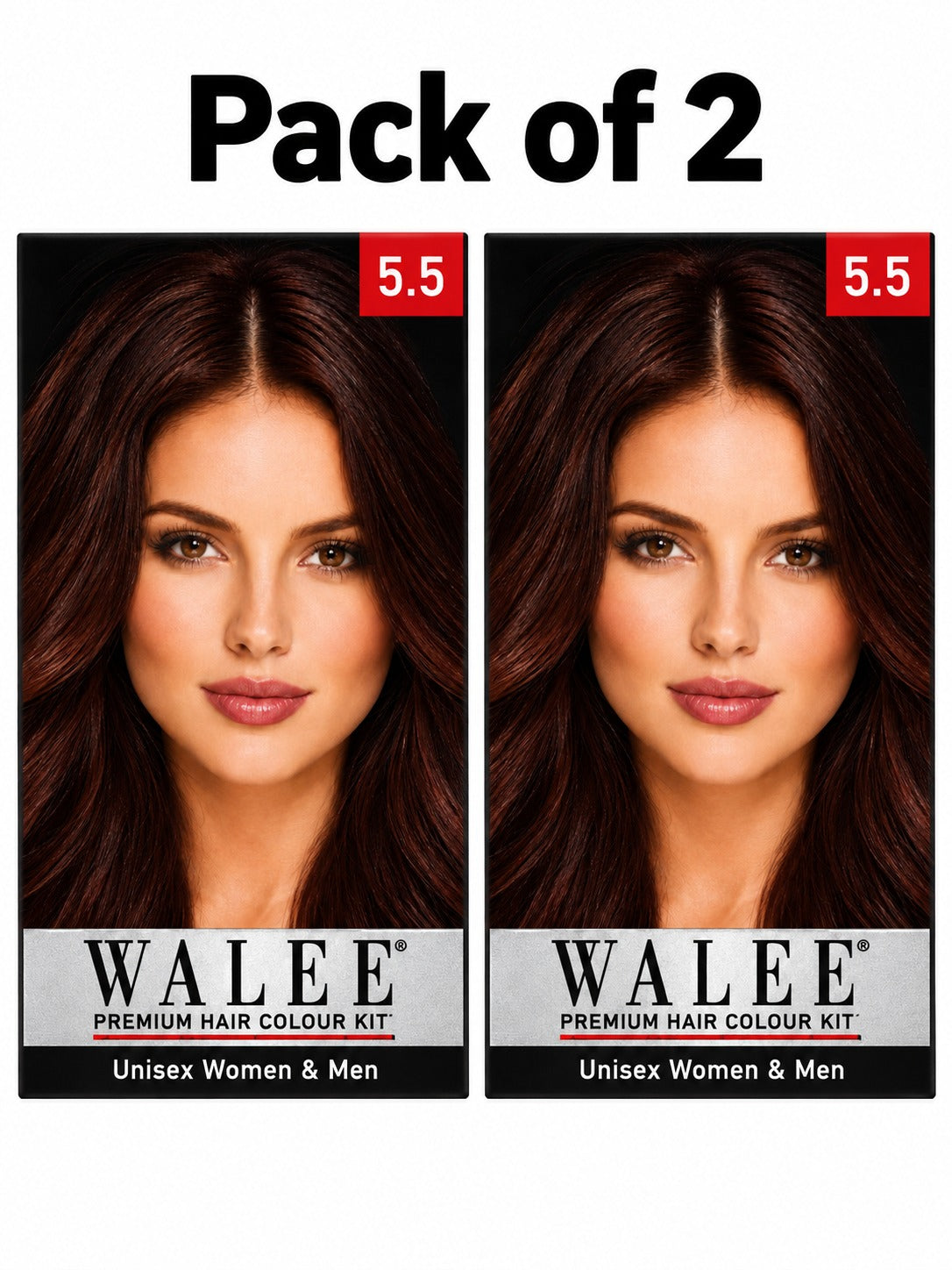 Walee Premium 7-in-1 Ammonia-Free Hair Colour Kit for Women &; Men- Unisex- Pack of 2
