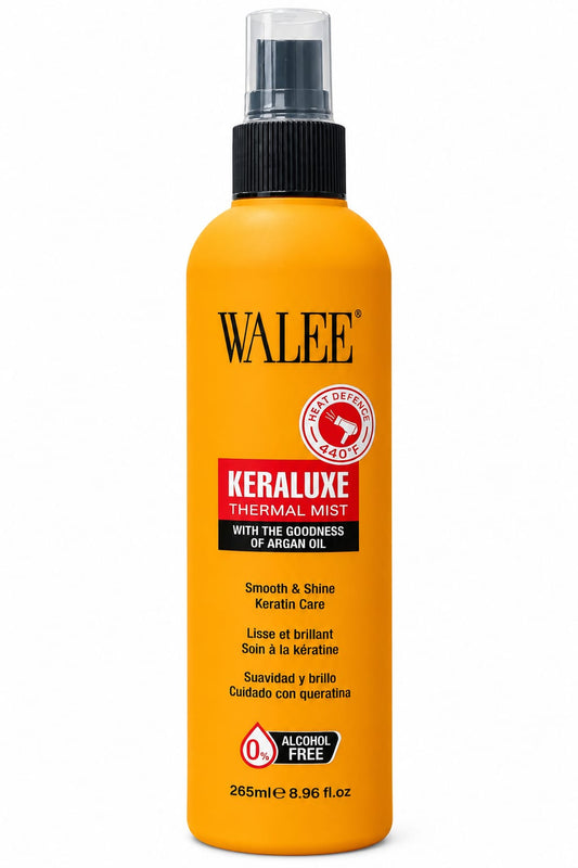 Walee Keraluxe Thermal Mist Heat Protector 265ml – Argan Oil, Keratin Care, Smooth &; Shine