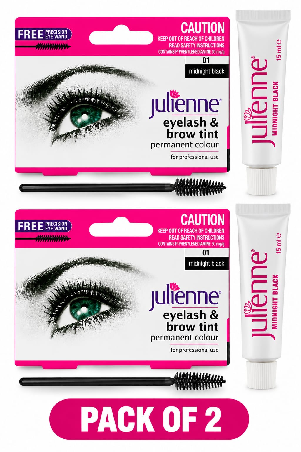 Julienne Eyelash &; Brow Tint Permanent Colour – Professional Tint
