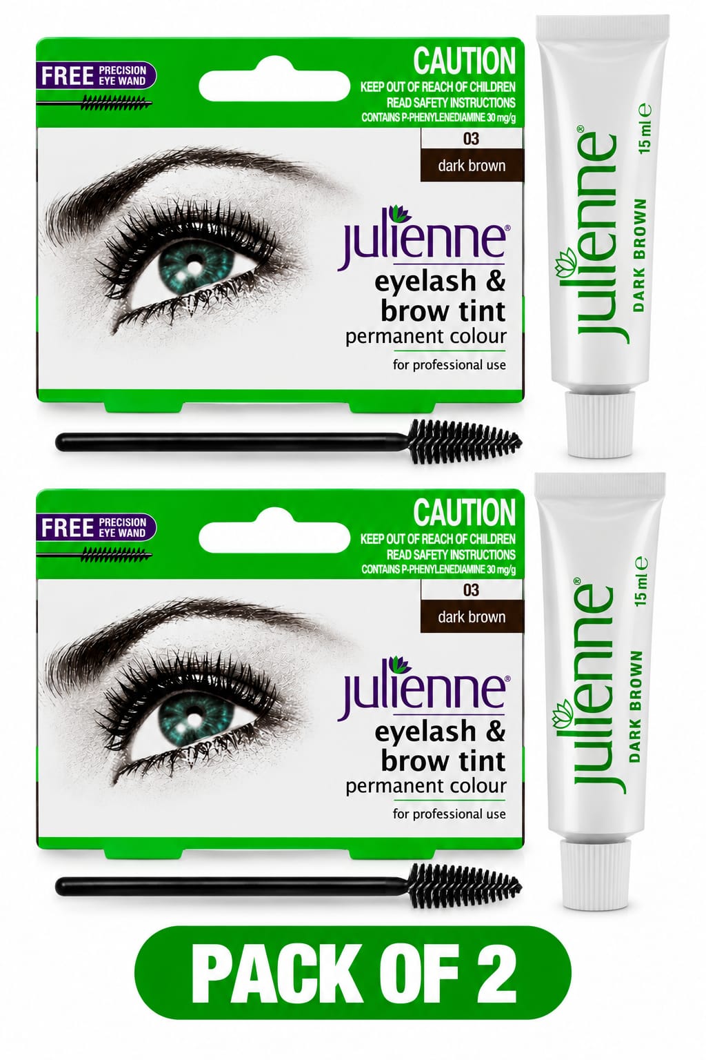 Julienne Eyelash &; Brow Tint Permanent Colour – Professional Tint