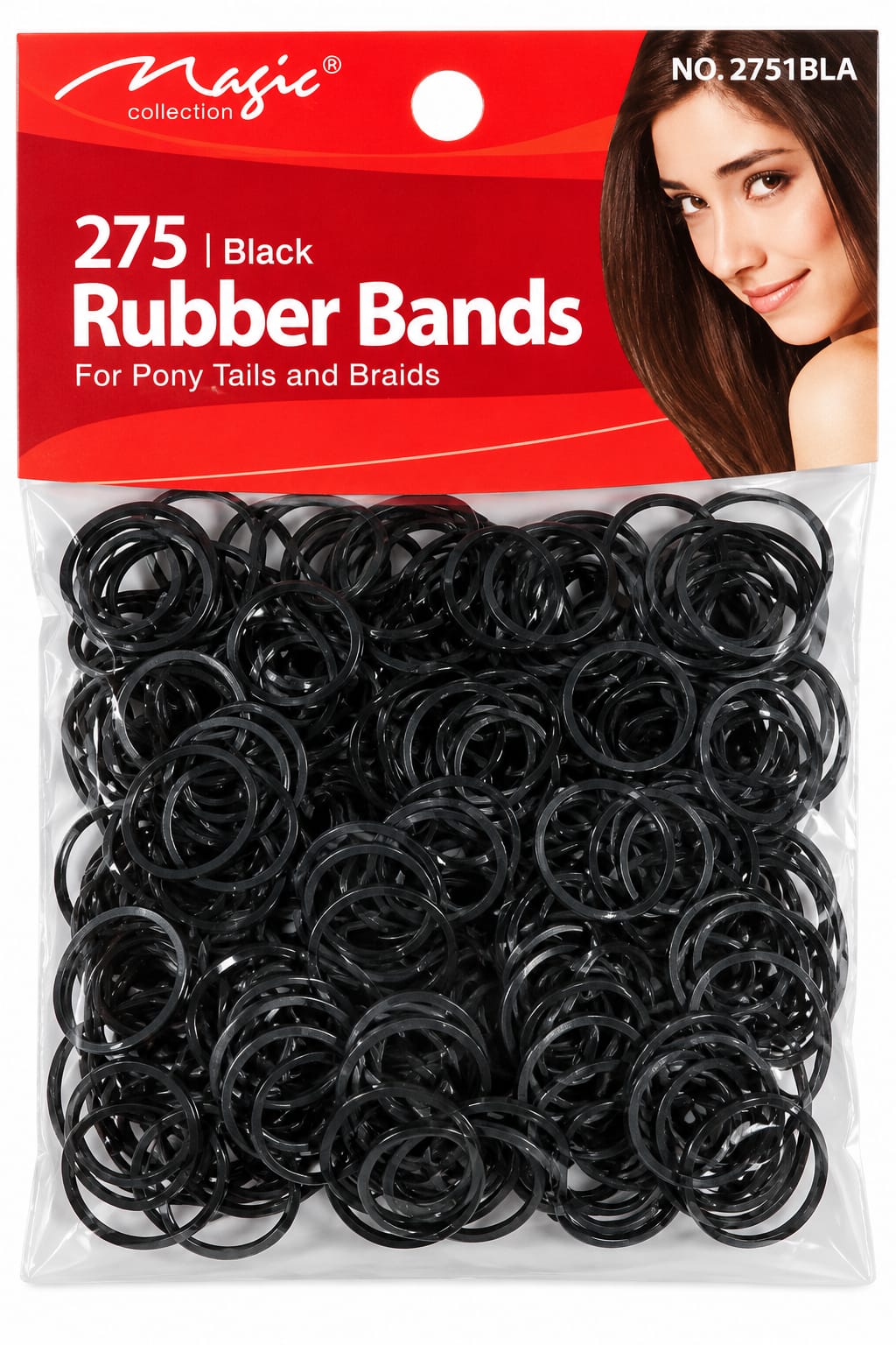 Magic Collection Black Rubber Bands 275pcs – For Ponytails, Braids &; Hair Styling