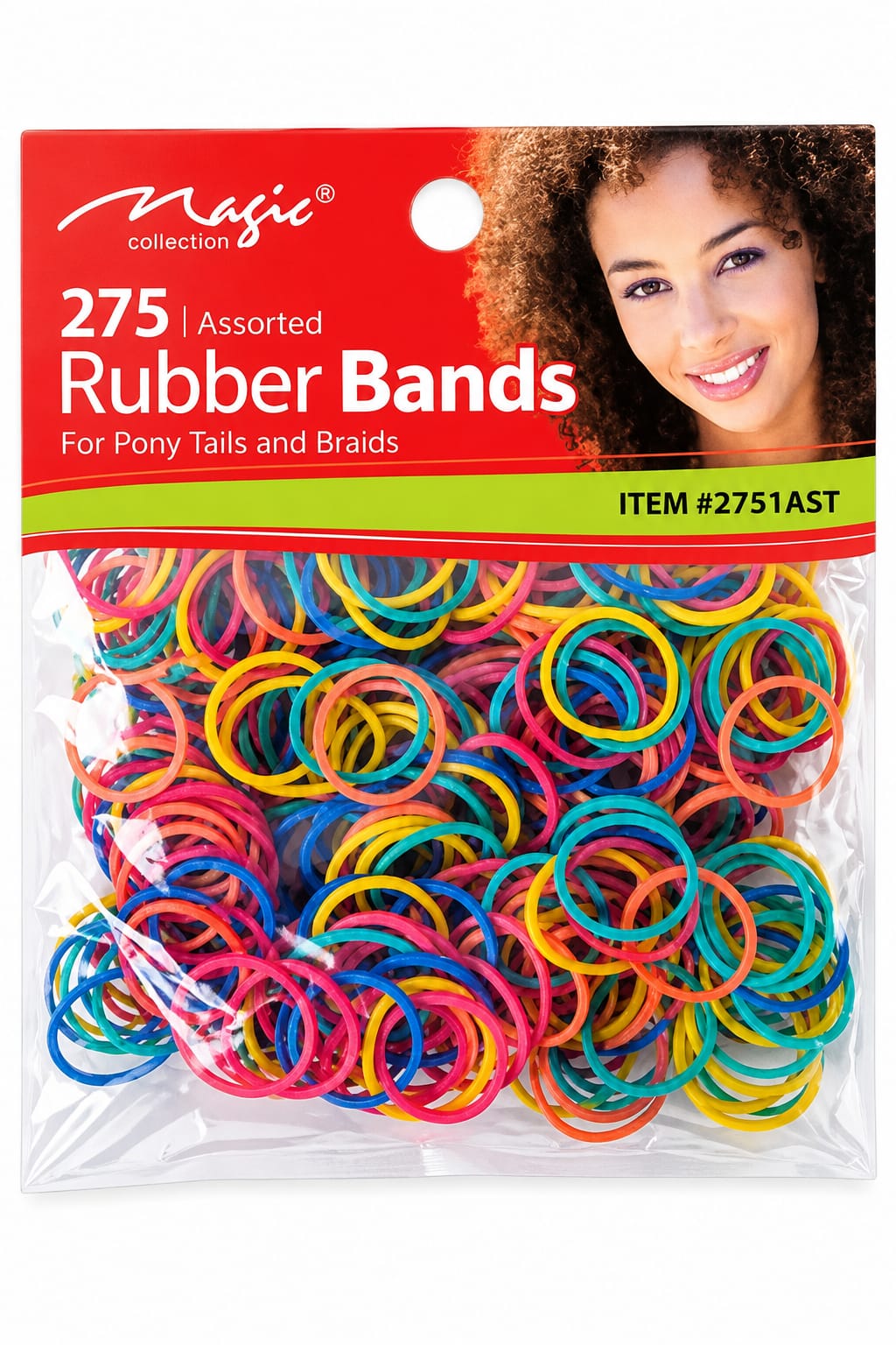 Magic Collection Assorted Colour Rubber Bands 275pcs – Colourful Hair Bands for Braids &; Ponytails