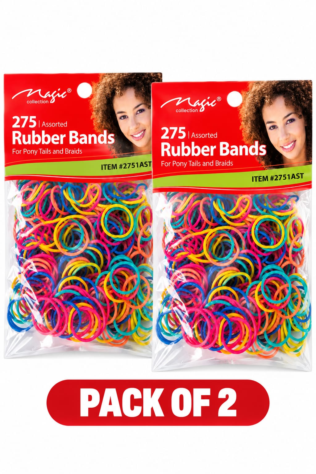 Magic Collection Assorted Colour Rubber Bands 275pcs – Colourful Hair Bands for Braids &; Ponytails