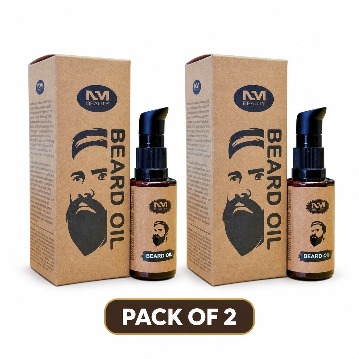 NM Beauty Professional Skincare Original Beard Oil - Argan Oil - Beard Moisturiser For Softer & Shining, Men's Beard Grooming, 50ml