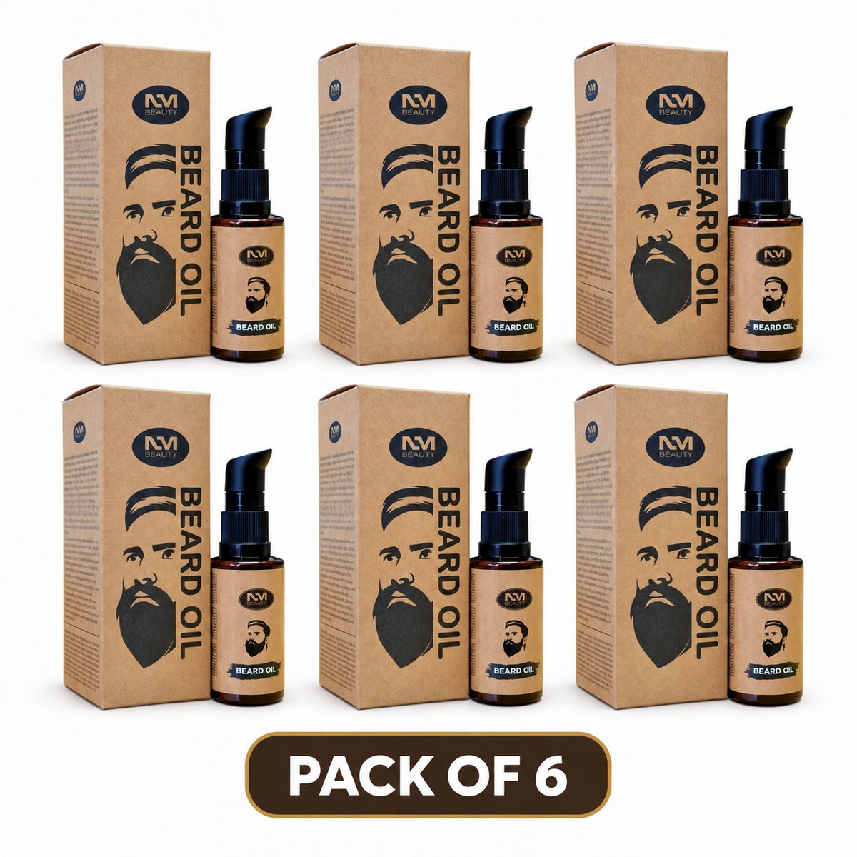 NM Beauty Professional Skincare Original Beard Oil - Argan Oil - Beard Moisturiser For Softer & Shining, Men's Beard Grooming, 50ml