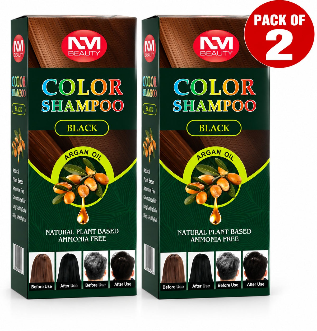 NMB Colour Shampoo with Argan Oil 250ml | Hair Colour Shampoo | Black