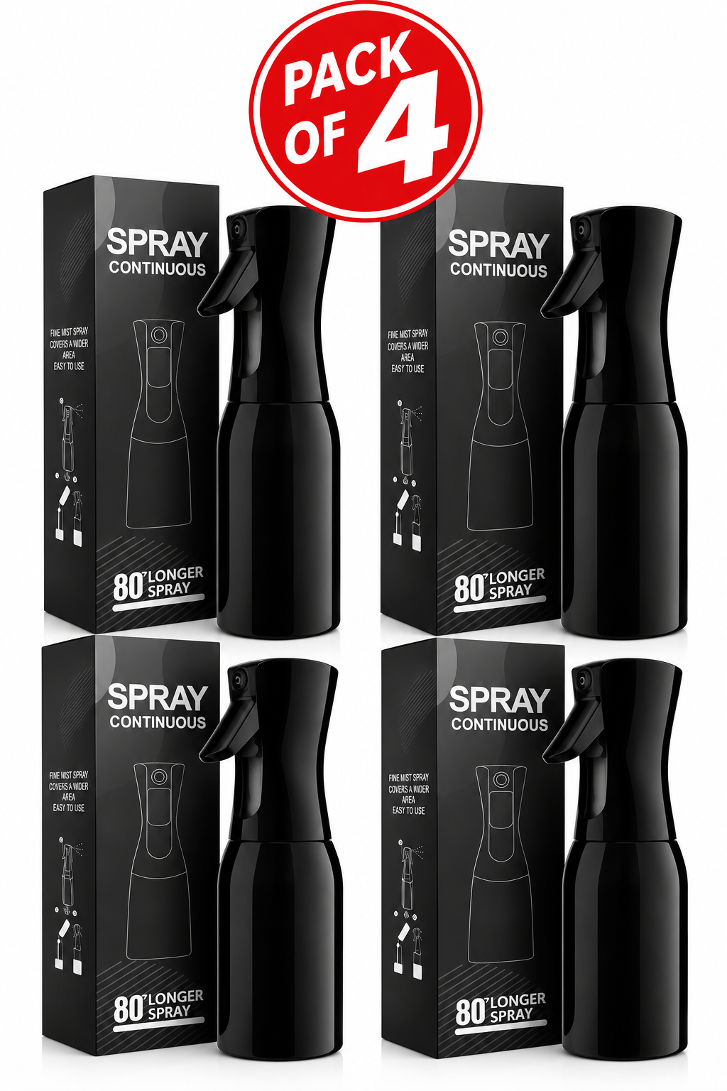 Professional Continuous Mist Spray Bottle – 500ml | Black and White