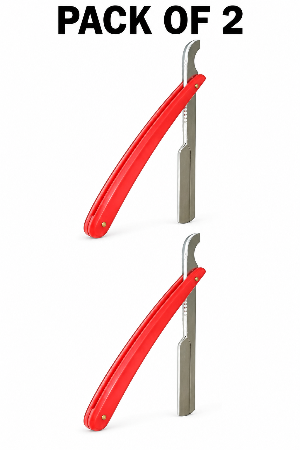 Professional Turkish Barber Razor – Folding Shavette with Replaceable Blade Holder- Red