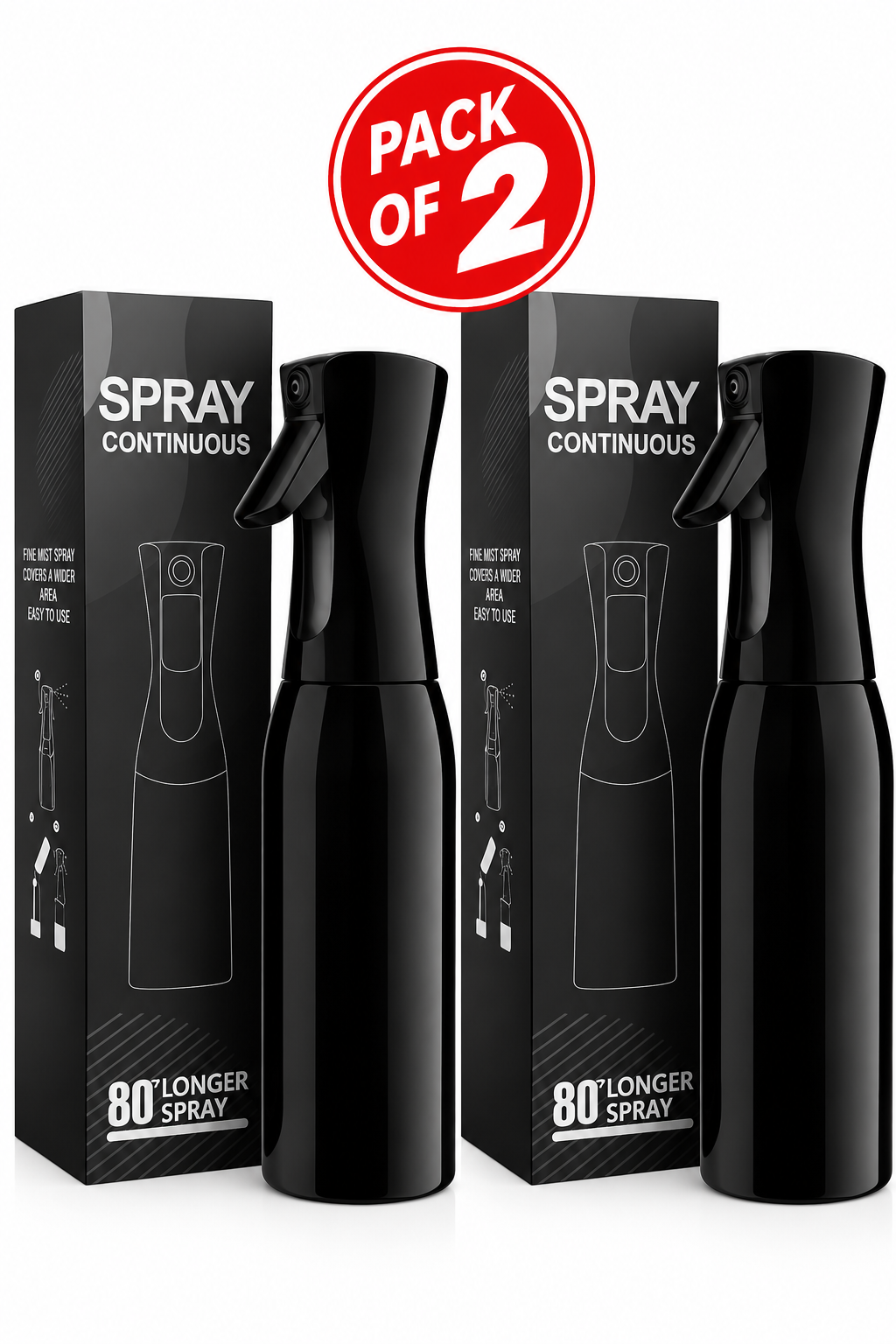 Professional Continuous Mist Spray Bottle – 500ml | Black and White