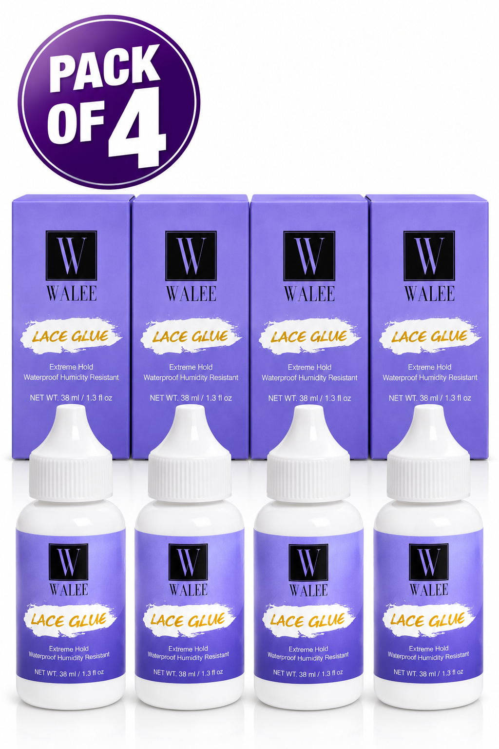 Walee Lace Glue 38ml – Extreme Hold Waterproof &; Humidity Resistant Wig Adhesive