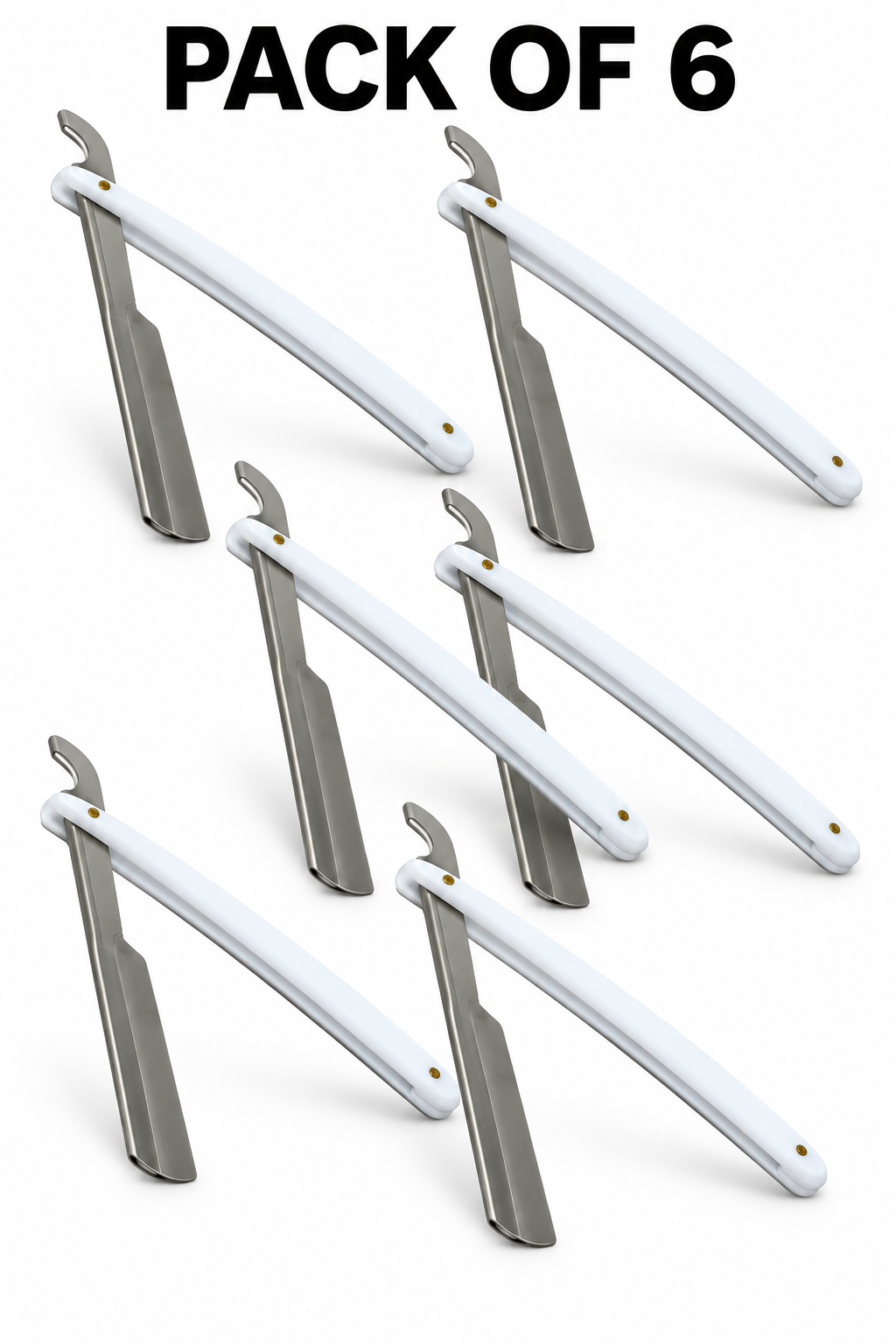 Professional Turkish Barber Razor – Folding Shavette with Replaceable Blade Holder- White