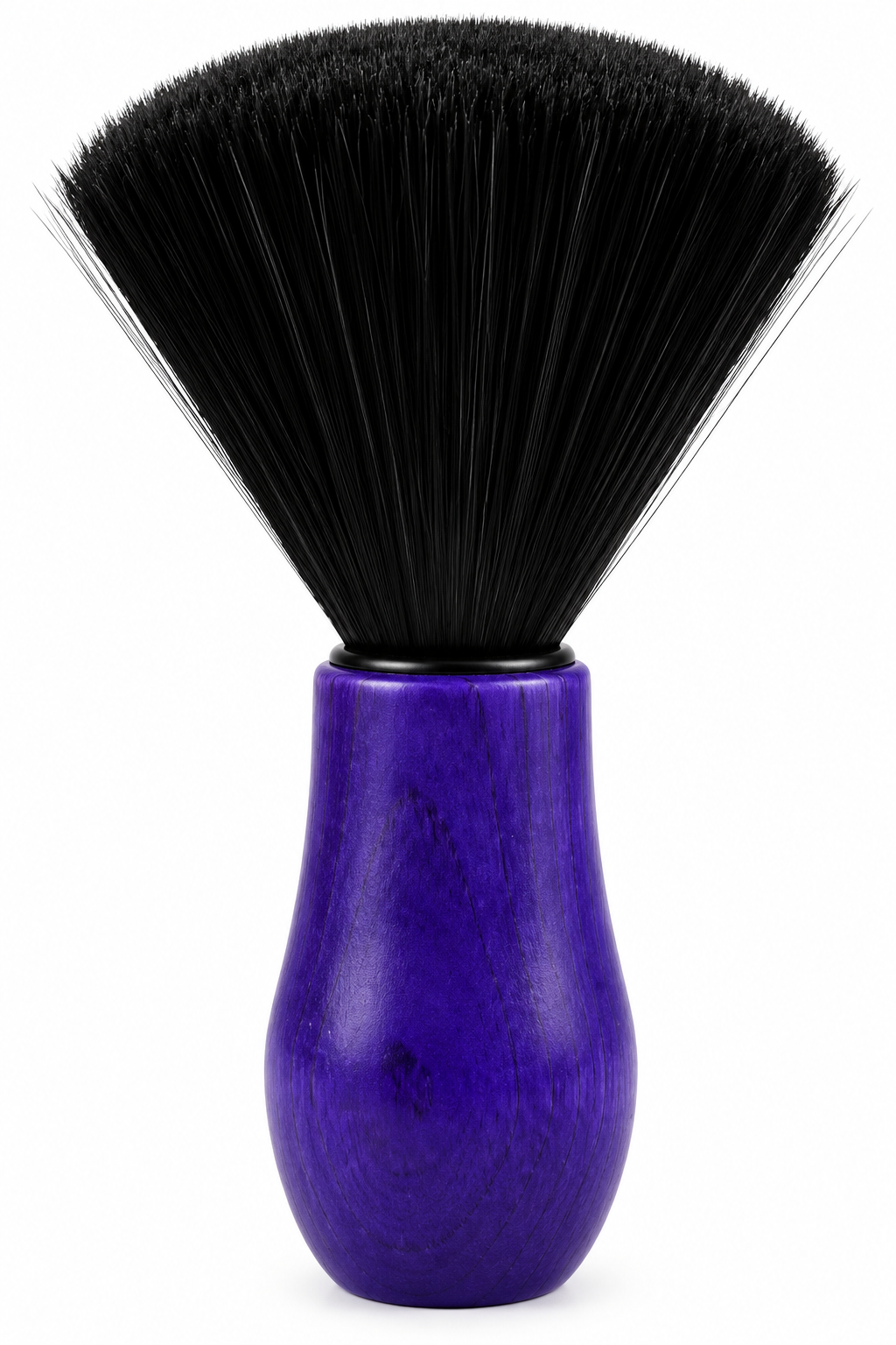 NMB Professional Purple Wooden Neck Duster Brush – Soft Black Bristle Barber Hair Cleaning Brush