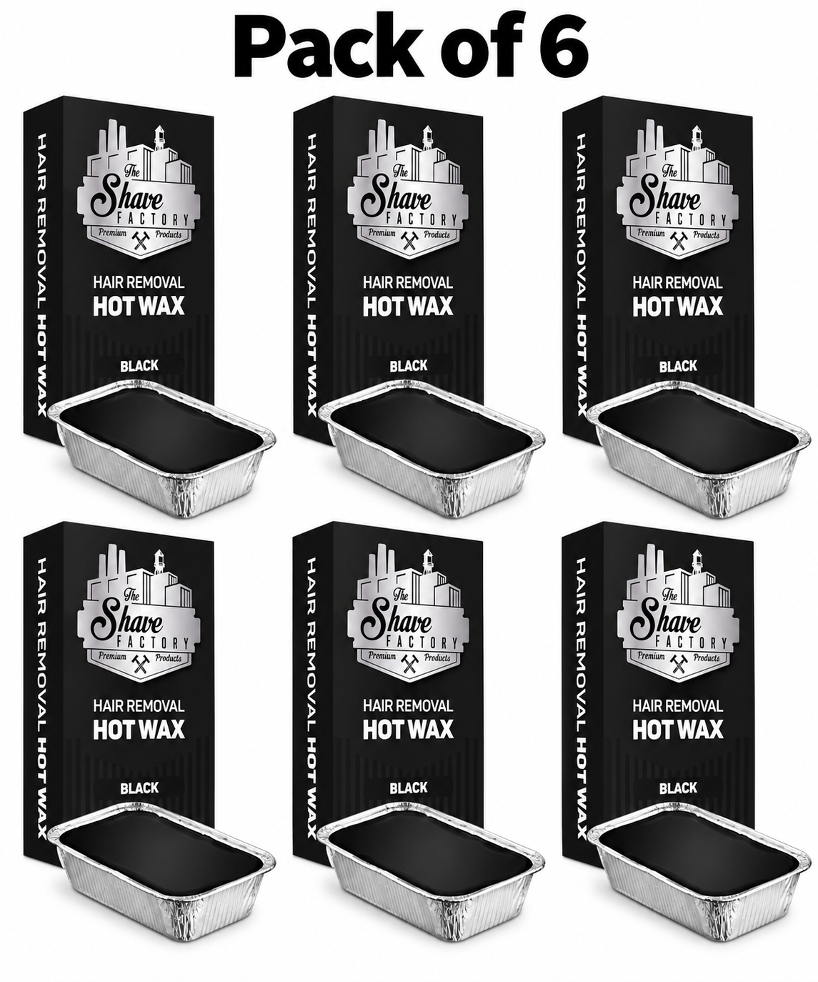 The Shave Factory Black Hot Wax – Hair Removal Wax Tray- Black