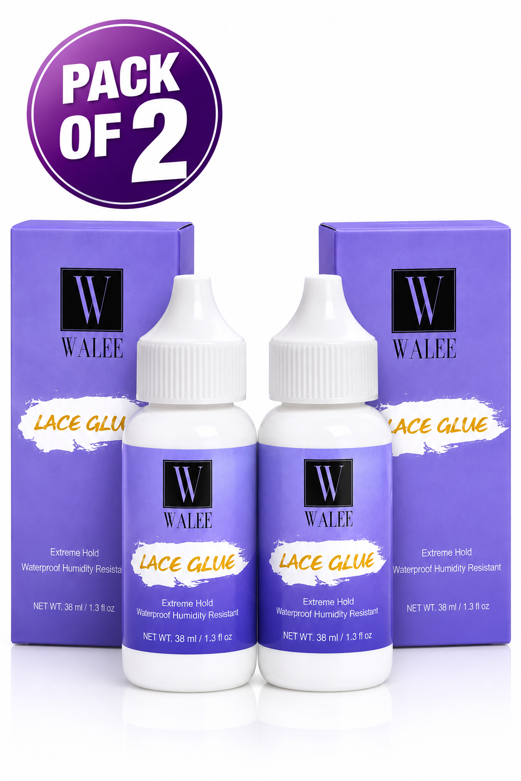 Walee Lace Glue 38ml – Extreme Hold Waterproof &; Humidity Resistant Wig Adhesive