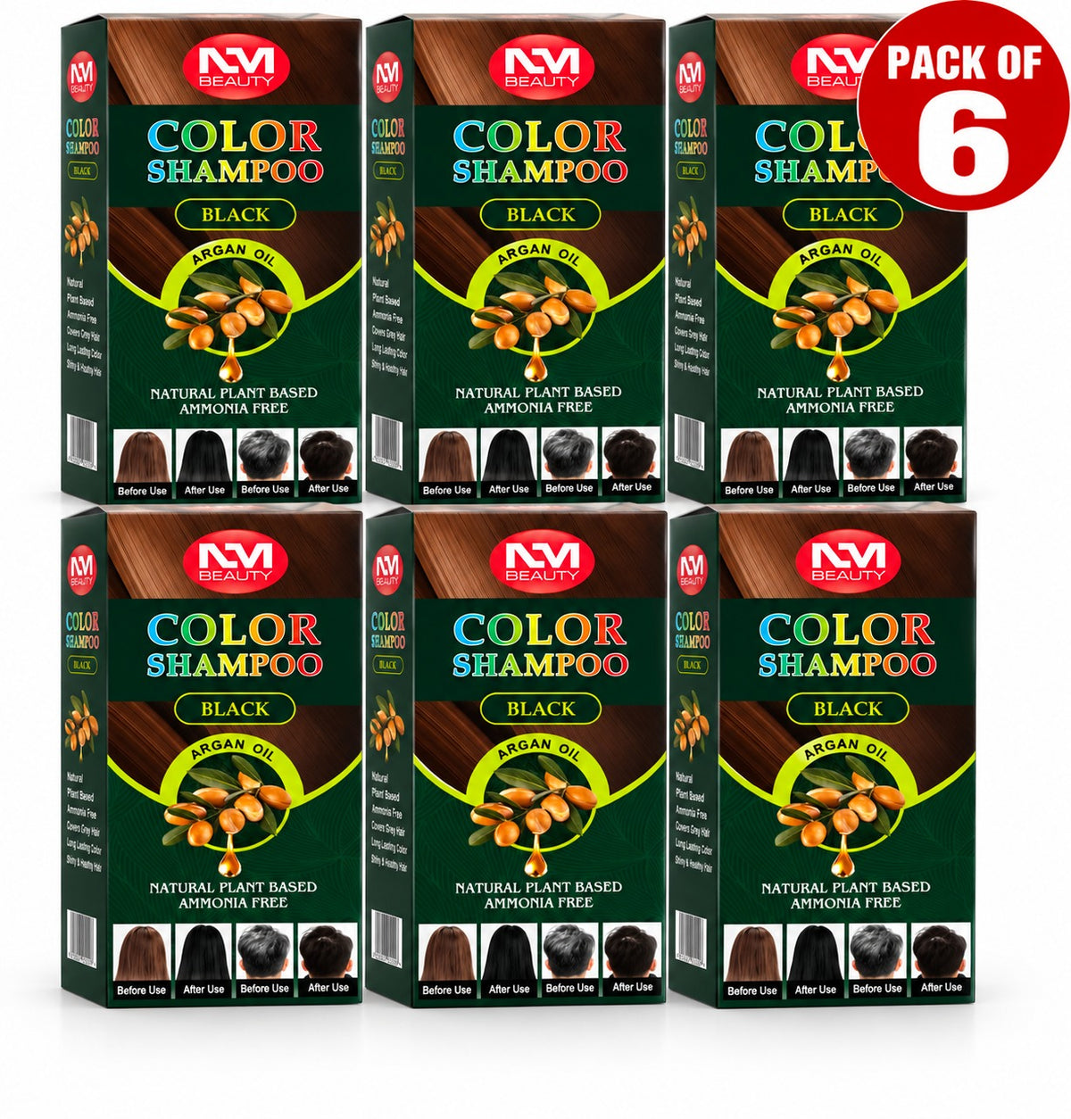 NMB Colour Shampoo with Argan Oil 250ml | Hair Colour Shampoo | Black
