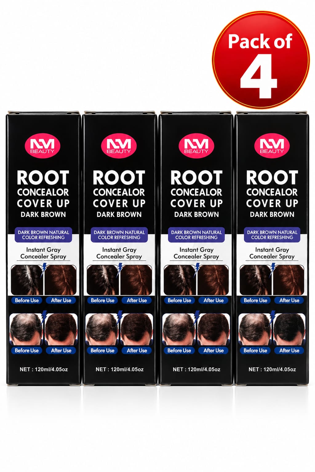 NM Beauty Root Concealer Cover Up Spray, 120 ml | Instant Grey Root Coverage | Dark Brown