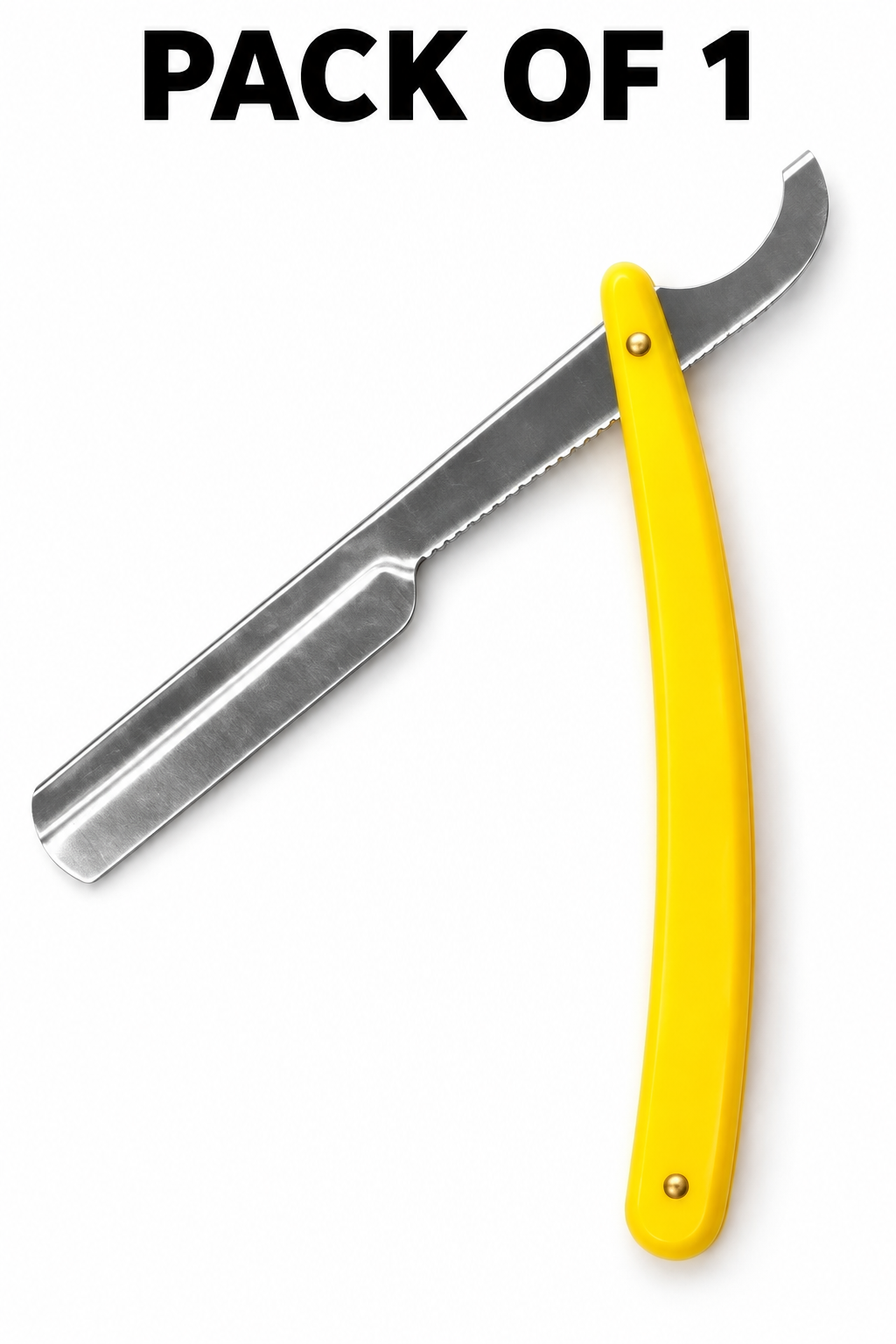 Professional Turkish Barber Razor – Folding Shavette with Replaceable Blade Holder- Yellow