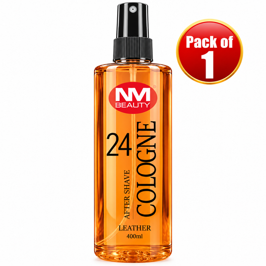 NM Beauty Leather Aftershave Cologne No. 24 – 400ml | Professional Barber Fragrance Spray for Men