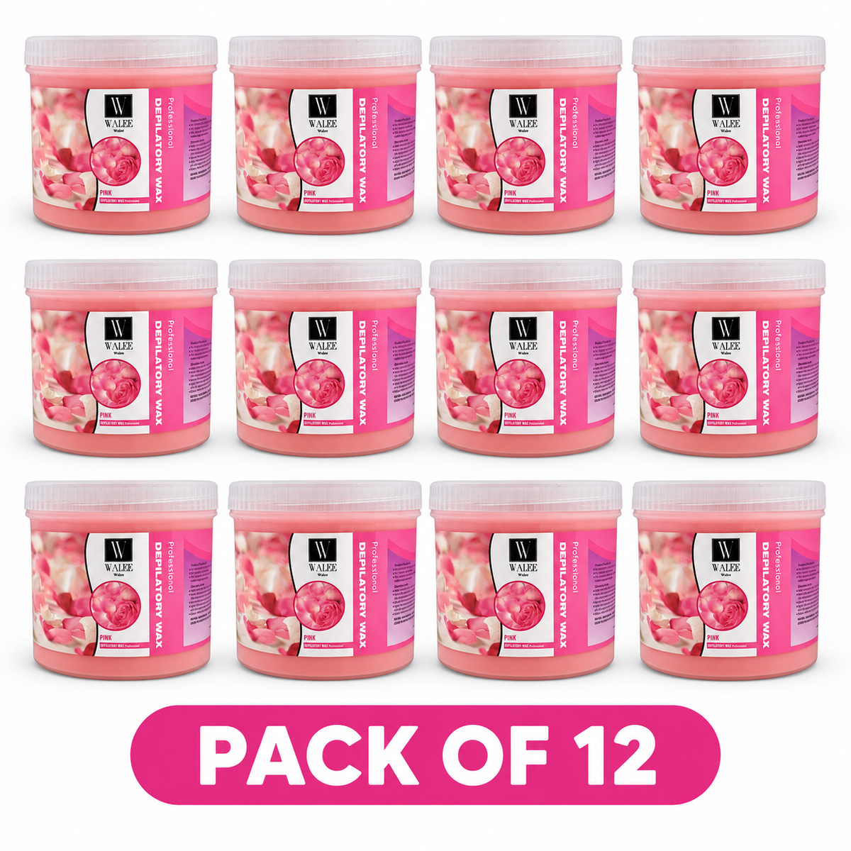 Walee Professional Pink Depilatory Wax – Salon Body Hair Removal Wax 500g