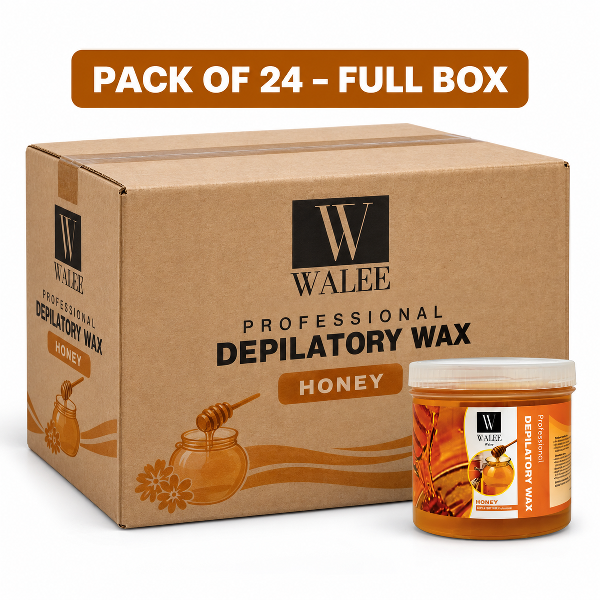 Walee Professional Honey Depilatory Wax – Salon Body Hair Removal Wax 500g