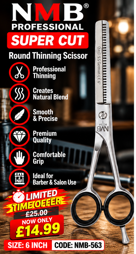 NMB Professional Super Cut Round Thinning Scissor – 6 Inch | NMB-563