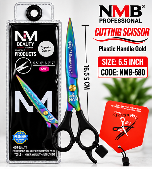 NMB Professional Cutting Scissor 6.5 Inch – Plastic Handle, Multi-Colour Finish – Code NMB-580
