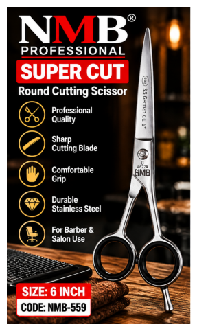 NMB Professional Super Cut Round Cutting Scissor 6" – NMB-559