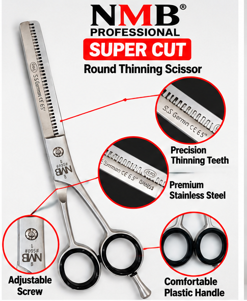 NMB Professional Super Cut Round Thinning Scissor – 6.5 Inch | NMB-564