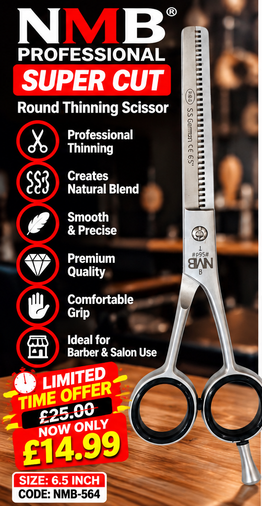 NMB Professional Super Cut Round Thinning Scissor – 6.5 Inch | NMB-564