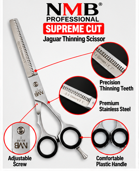 NMB Professional Supreme Cut Jaguar Thinning Scissor 7 Inch – Professional Hair Texturising &amp; Blending Scissors – NMB-575